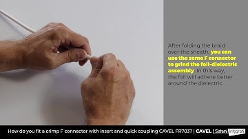How to fit a crimp F connector with insert and quick coupling