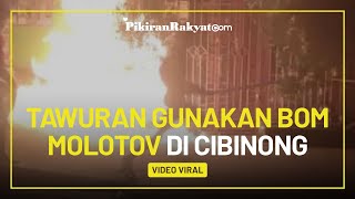 Viral, Video Tawuran Sejumlah Pemuda Gunakan Sajam dan Bom Molotov di Cibinong, Bogor