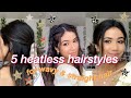 5 EASY HEATLESS HAIRSTYLES FOR WAVY/STRAIGHT HAIR | Lily Adlin