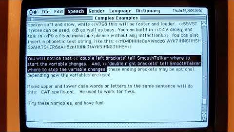 Macintosh Speech Synthesizer - Smoothtalker - Complex Examples HD Recording