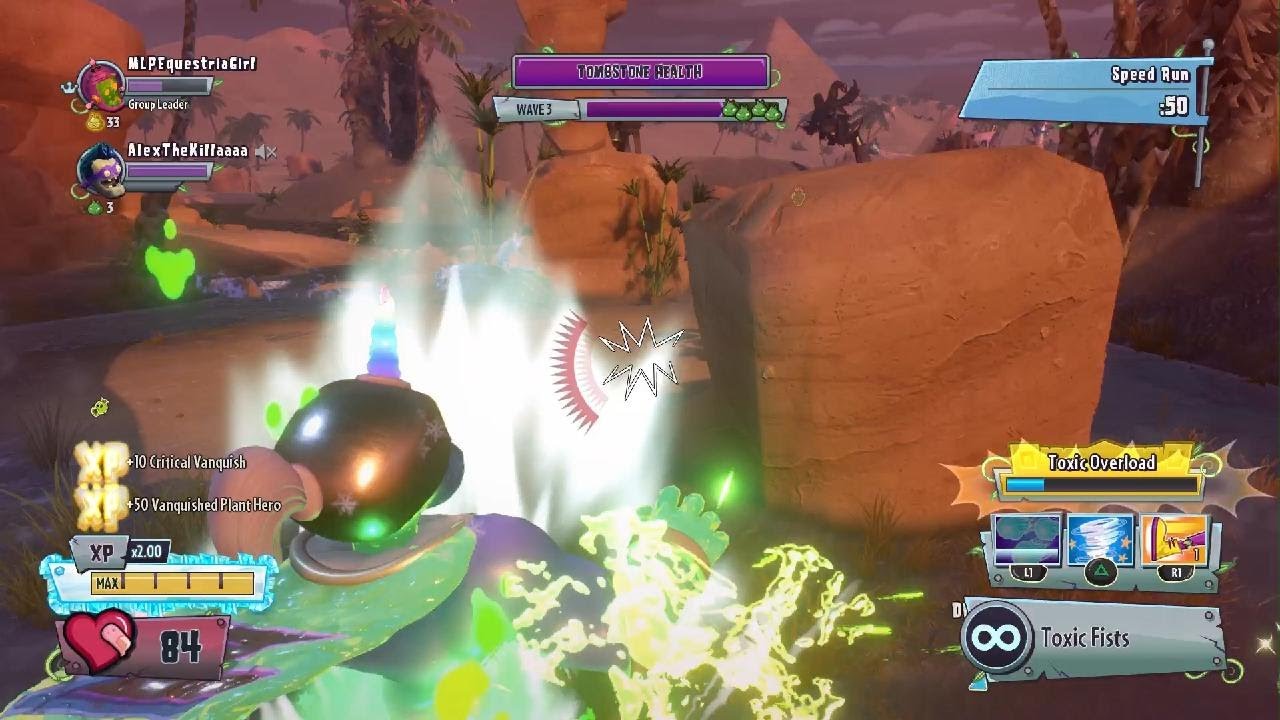 Plants vs Zombies GW2 Toxic Brainz Graveyard Ops Sandy Sands Multiplayer Ops