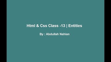 HTML Tutorial for Beginners in Bangla - Class 13 | Entities