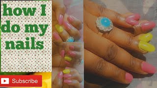 #nailart #artificialnail  How I do my nails at home/for beginners/(no damage).