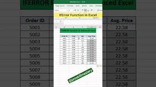 🔹Master the IFERROR Function in Advanced Excel🔹#shortsviral #exceltips #youtubeshorts #shorts