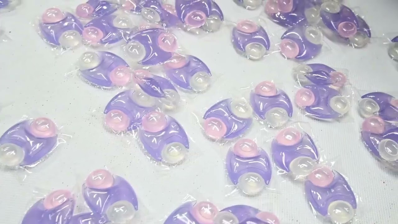 Polyva Laundry Detergent Pods Produced on Water Soluble PVA Film Packaging Machine