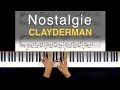 Nostalgie  clayderman  piano tutorial avec partition