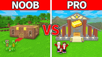 Mikey Family & JJ Family - NOOB vs PRO : Gold Factory Build Challenge in Minecraft (Maizen)