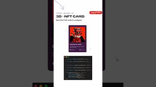 3D - NFT CARD / HTML / SCSS / JS #coding #css #html #js #scssoftware #3danimation#nike