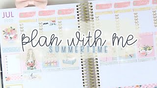 PLAN WITH ME // SUMMERTIME // PAPER CROWN PLANNER PRINTABLE STICKERS // CARDBOARD COUTURE