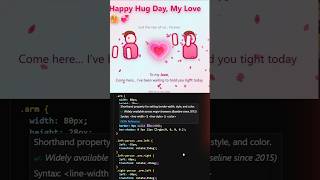 💞 Happy Hug Day Animation | Romantic HTML CSS JavaScript Project  #coding #htmlcssjavascript #python