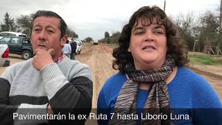 Comenzaron las obras para pavimentar la ExRuta 7 entre la Escuela Agraria y Liborio Luna