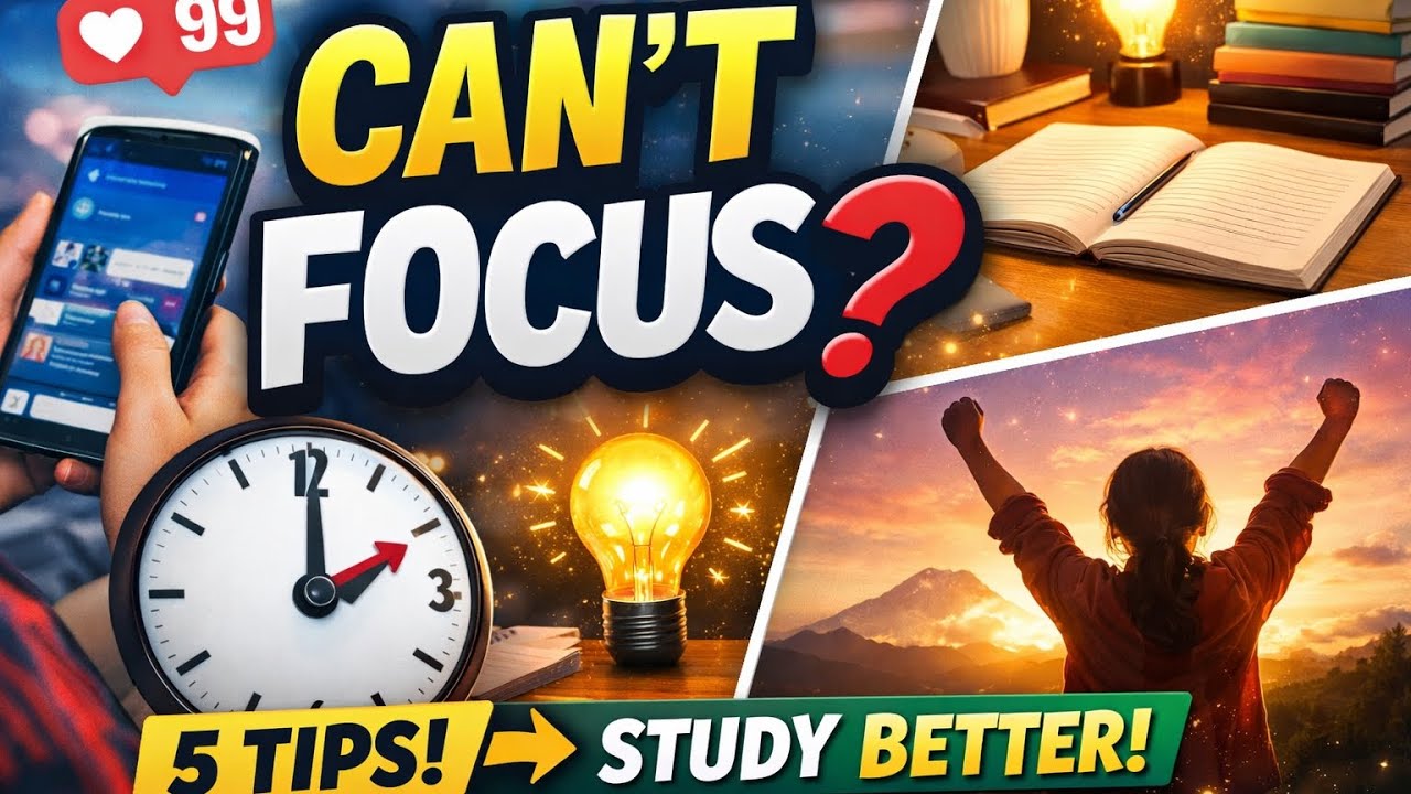 Can’t focus while studying? 📱😵Phone distraction, overthinking aur low concentration se pareshaan ho?