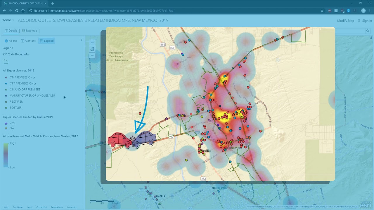 Basic Navigation of the Alcohol Outlet Density Map
