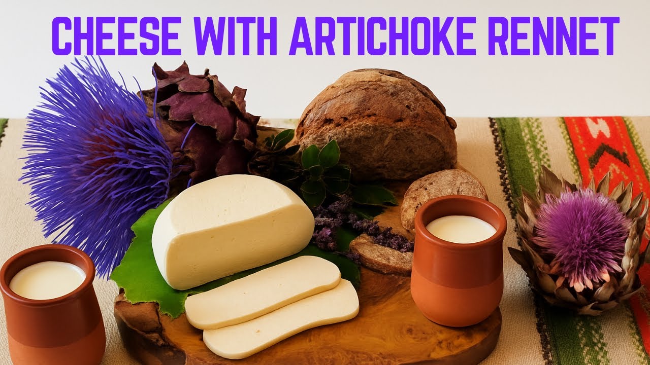 Cheese Making & Spanish dessert Quesada with plant enzyme artichoke 🥛 🧀  آموزش پنیر  با آنزیم گیاهی
