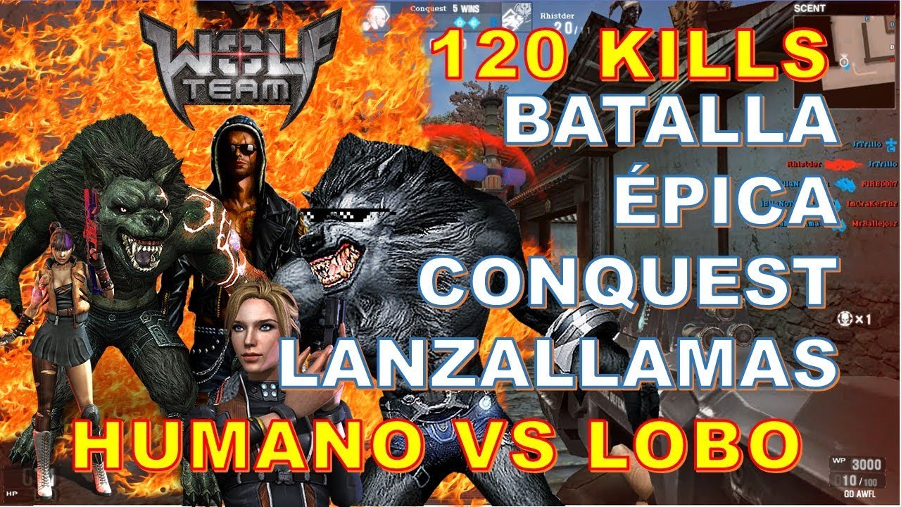 BATALLA ÉPICA HUMANO VS LOBO CONQUEST CON LANZALLAMAS - WOLF TEAM LATINO.
