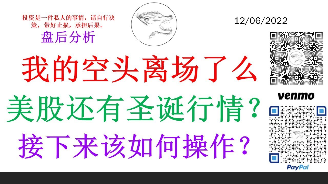 我的空头离场了么 美股还有圣诞行情？接下来该如何操作？