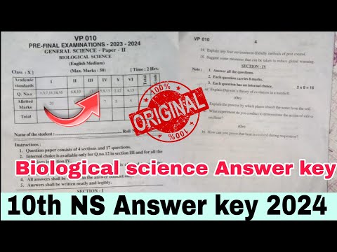 💯10th biological science Answer key 2024