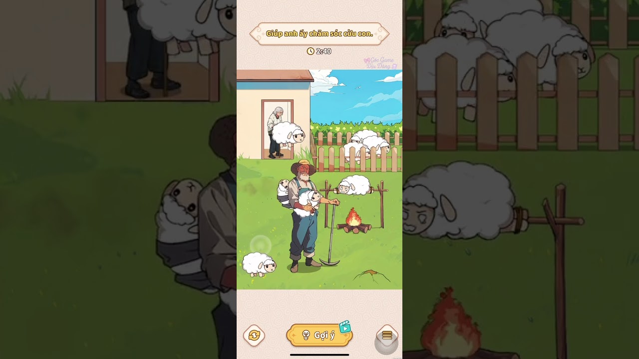 Brain Puzzle: Tricky Quest Lv 130: Chăm cừu. 