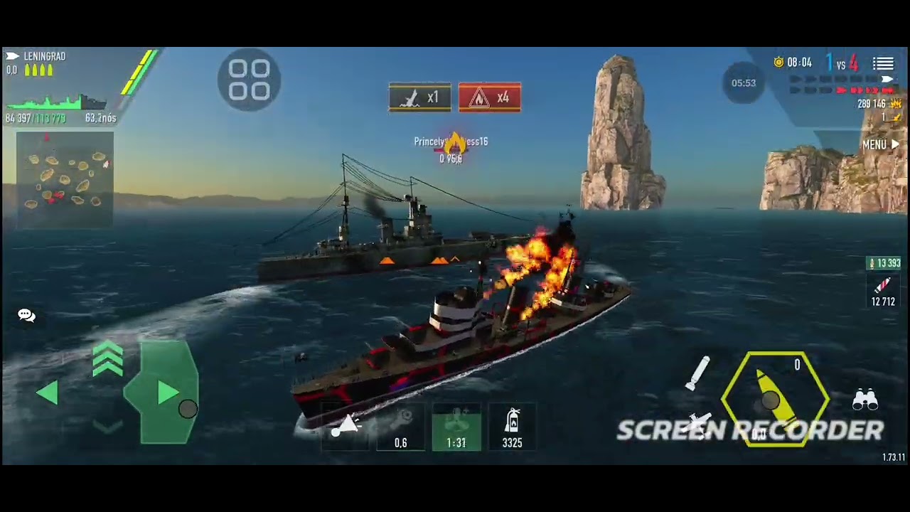 BATTLE OF WARSHIPS - ⚓️ LENINGRAD: 4 KILLS - DANO 535 649
