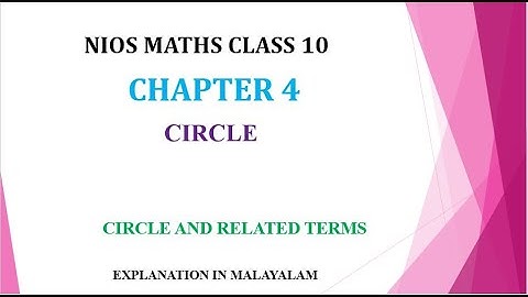 NIOS MATHS CLASS 10 CHAPTER 15 CIRCLE
