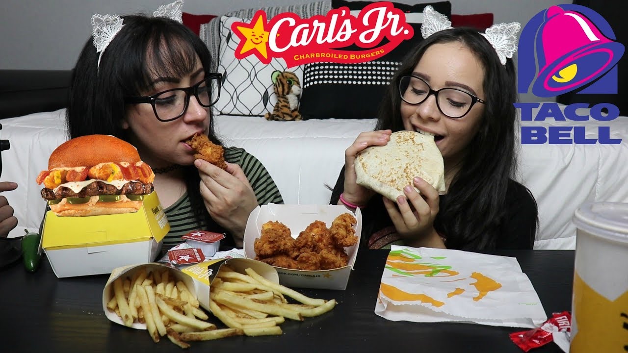 TACO BELL, CARLS JR MUKBANG | CRUNCHWRAP, CHICKEN BURGER, FRIES, CHICKEN STRIPS | EATING SHOW