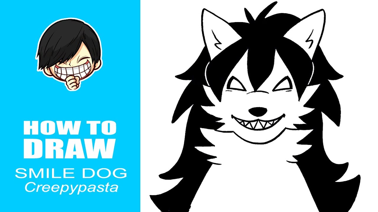 How to draw Smile Dog Creepypasta - YouTube