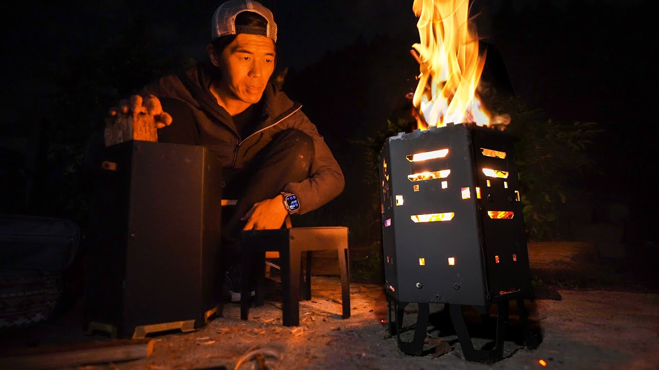火も消せる世界初のテーブル一体型焚き火台がやってきた。 - YouTube