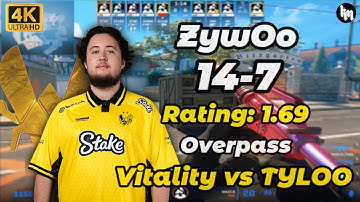 ZywOo (14-7) Vitality vs TYLOO (Overpass) | BLAST Rivals 2025 Season 2 #cs2 #zywoo