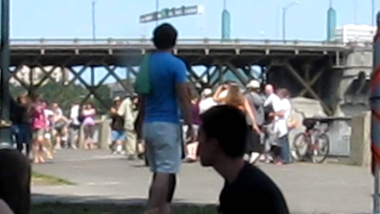 Unicycle bagpipe player Portland Oegon YouTube