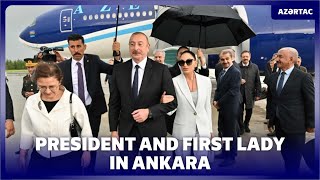 President Ilham Aliyev And First Lady Mehriban Aliyeva Arrived In Türkiye For Working Visit