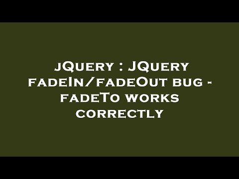 jQuery : JQuery