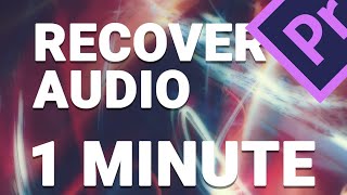 How to Recover Deleted Audio Premiere Pro Basic Tutorial