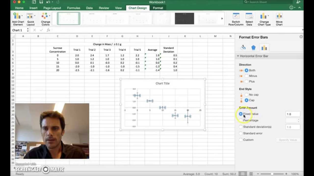 Bar Chart With Standard Deviation Excel