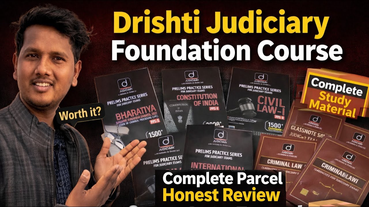 Drishti Judiciary Foundation Course | Complete Parcel Unboxing & Honest Review 