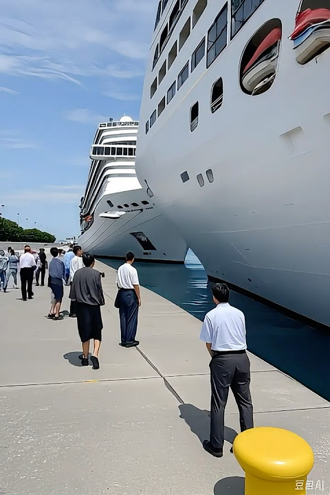 'Cruise Ship Collision at Dock! Unbelievable Impact & Crowd Reaction #ShipCollision #PortIncident'