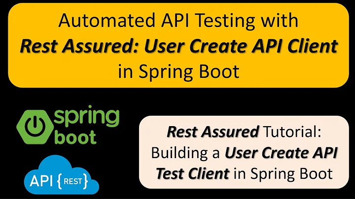 Spring boot -  Create User API Test Client using Rest Assured | API automation using Rest Assured