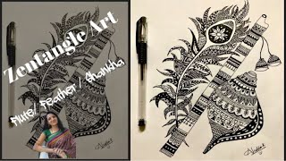 Flute | Feather | Shankha | Zentangle Art