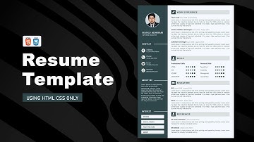 How to create the Resume CV design using HTML and CSS -- Resume Design -- CV Design