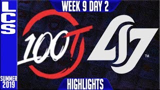 100 vs CLG Highlights | LCS Summer 2019 Week 9 Day 2 | 100 Thieves vs Counter Logic Gaming