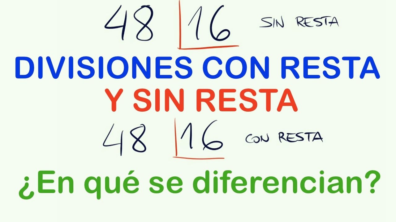 DIVISIONES con resta y sin resta diferencia