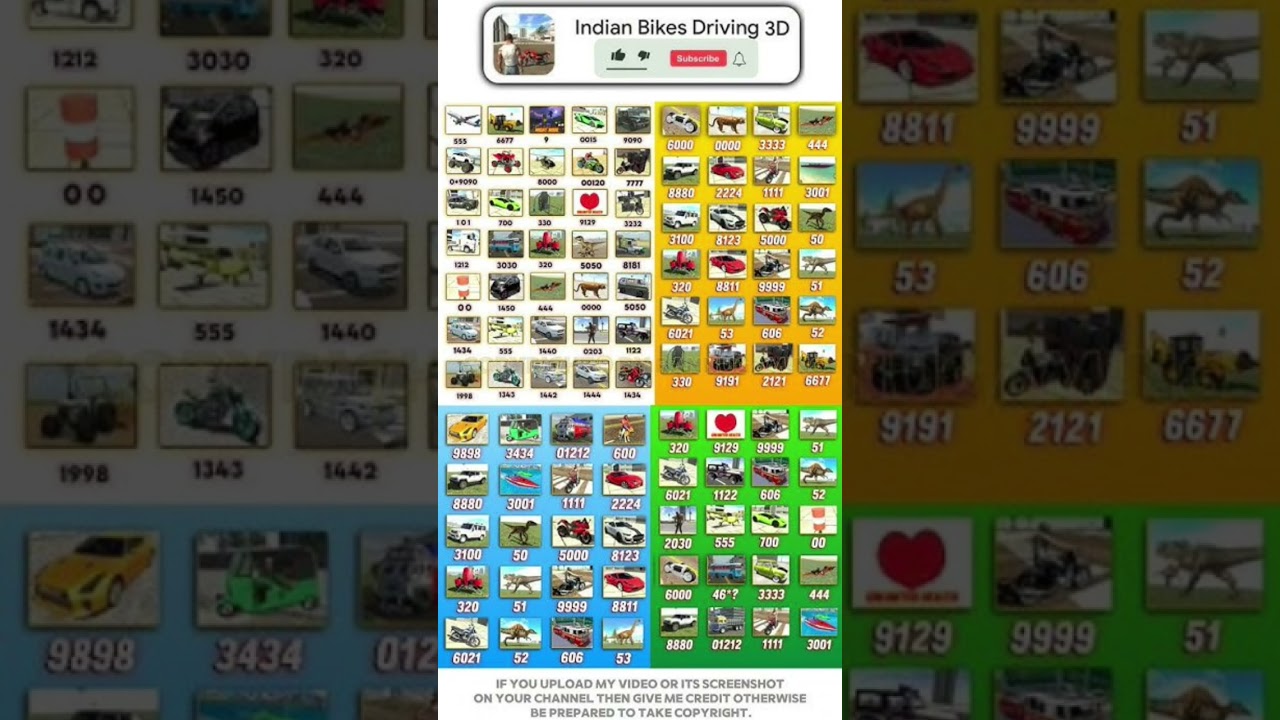 Indian bike driving 3D all cheat codes || 