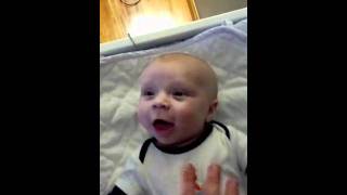 Brayden on the changing table
