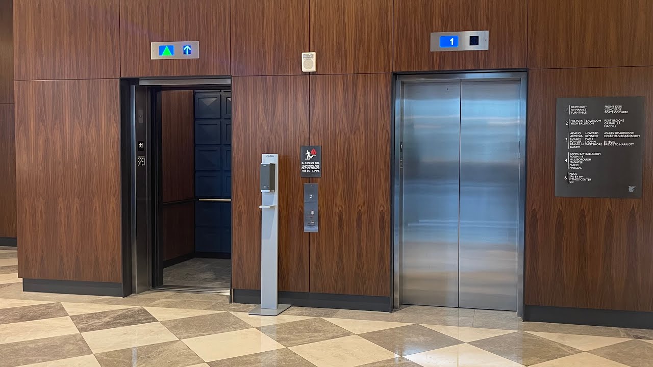 Mitsubishi DiamondTrac Lobby Elevators at JW Marriott Water Street, Tampa, FL YouTube