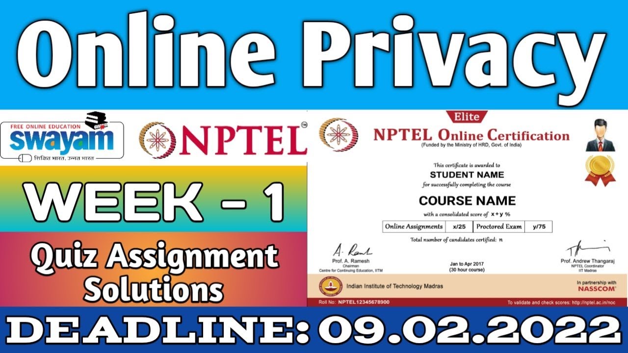 online privacy nptel assignment answers 2022