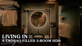 Inside A Modern Lux TaobaoFilled 3Room HDB With A Special Walkin Pantry | Stacked HDB Tour