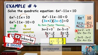 Grade 9: Solving Quadratic Equations by Factoring