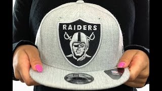 Raiders 'SILKED-XL SNAPBACK' Heather Light Grey Hat by New Era