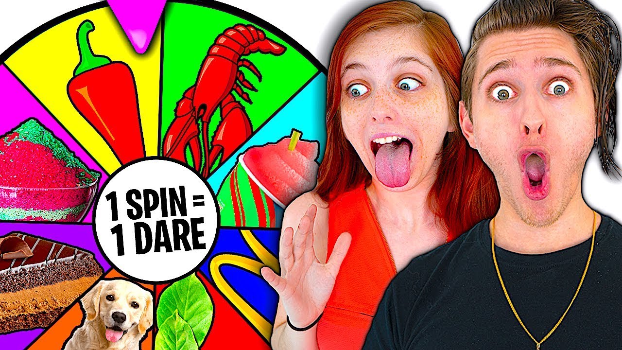 Spinning A Wheel And Eating Whatever It Lands On Challenge W Girlfriend Youtube