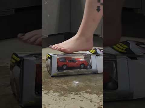 Shego crushes Corvette full video on premium video #crushexperiment #asmrcrush #diecastcarcrush
