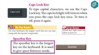 Franklin Computer Class 1 -  Chapter - 4 Significance of Keys On a Keyboard